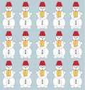 vector cute seamless snowman colorful pattern, illustration, wallpaper and background