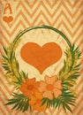 Poker vintage hearts card, casino banner