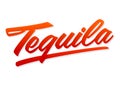 Tequila Vector Lettering Mexican drink icon, text emblem.