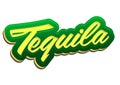 Tequila Vector Lettering Mexican drink icon, text emblem.