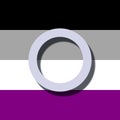 Asexual circle symbol and flag asexuality sign