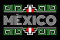 Mexico Aztec Maya lines elements design flag colors Royalty Free Stock Photo