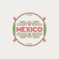 Mexico Maya Aztec emblem design mexican colors