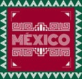 Mexico Aztec Maya lines elements design flag colors Royalty Free Stock Photo