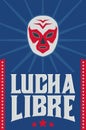 Lucha Libre, Wrestling spanish text Mexican wrestler mask design