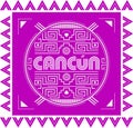 Cancun Mexico Maya Aztec emblem elements design Royalty Free Stock Photo