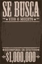 Se Busca Vivo o Muerto, Wanted Dead or Alive poster spanish text template