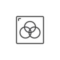 RGB color circles outline icon