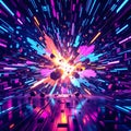 RGB Energy Burst â Futuristic Particle Explosion Royalty Free Stock Photo