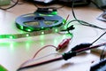 RGB led strip addressable controlled by a microcontroller open s Royalty Free Stock Photo