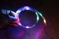 RGB Led strip light used in decorations. DIY Christmas decoration ideas using RGB LED Strip Royalty Free Stock Photo