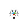 RGB light bulb lamp icon logo isolated on white background Royalty Free Stock Photo