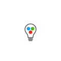 RGB light bulb lamp icon logo isolated on white background Royalty Free Stock Photo