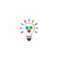 RGB light bulb lamp icon logo isolated on white background Royalty Free Stock Photo
