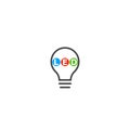 RGB light bulb lamp icon logo isolated on white background Royalty Free Stock Photo