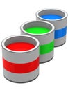 RGB paint cans Royalty Free Stock Photo