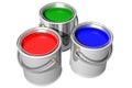 RGB paint cans (3D) Royalty Free Stock Photo