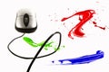 Paint strokes flying around computer mouse Royalty Free Stock Photo