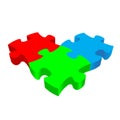 RGB PUZZLE 3D vector on white background. Royalty Free Stock Photo