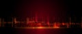 Illustration Abstract Digital technology, light line and red cyber space background.