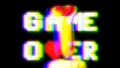 RGB trail Joystick game over 8-bit heart