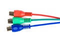 RGB video connectors on white background Royalty Free Stock Photo