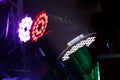 RGBW colored led stage lights Royalty Free Stock Photo