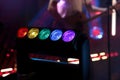 RGBW moving head beam stage light bar at concert Royalty Free Stock Photo