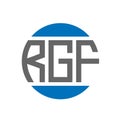 RGF letter logo design on white background. RGF creative initials circle logo concept. Royalty Free Stock Photo