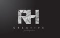 RH R H Letter Logo with Zebra Lines Texture Design Vector.