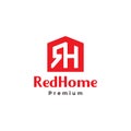 RH with shape home logo symbol icon vector graphic design illustration idea creative