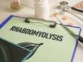 Rhabdomyolysis medical concept is shown using the text