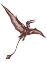 Rhamphorhynchus dinosaur - hand drawn vector illustration