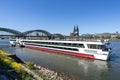 River cruise ship RHEIN MELODIE of Nicko Cruises in Cologne, Germany Royalty Free Stock Photo