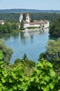 Rheinau Abbey across Rhine, Switzerland Royalty Free Stock Photo