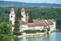 Rheinau Abbey across Rhine, Switzerland Royalty Free Stock Photo