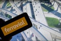 Rheinbach, Germany 2 February 2022, The brand logo of the Spanish construction company `Ferrovial`