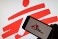 Rheinbach, Germany 15 January 2022, The brand logo of `Medecins Sans Frontieres` on the display of a smartphone