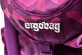 RHEINBACH, GERMANY 12 January 2021 The Ergobag brand logo on a pink purple backpack