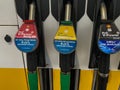 Rheinbach, Germany 21 October 2021,  Petrol pumps at a Shell Filale petrol station Royalty Free Stock Photo