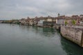 Historic river front old town of Rheinfelden on the Upper Rhine