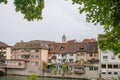 Historic river front old town of Rheinfelden on the Upper Rhine