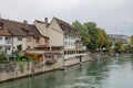 Historic river front old town of Rheinfelden on the Upper Rhine