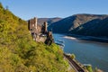 Rheinstein Castle on the Rhine, built in the 14th century, the style of the castle renaissance.