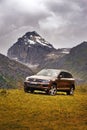 Rhemes Notre Dame, Valle dAosta, Italy - July 25, 2016: Volkswagen Touareg Royalty Free Stock Photo