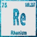 Rhenium Chemical Element Blue on White Royalty Free Stock Photo