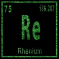 Rhenium Chemical Element, Green Edition Royalty Free Stock Photo