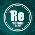 Rhenium chemical element. Royalty Free Stock Photo