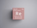 Rhenium. Transition metals. Chemical Element of Mendeleev\'s Periodic Table. 3D illustration Royalty Free Stock Photo
