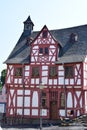 Rhens, Germany - 06 05 2023: Classic Half-Timbered House